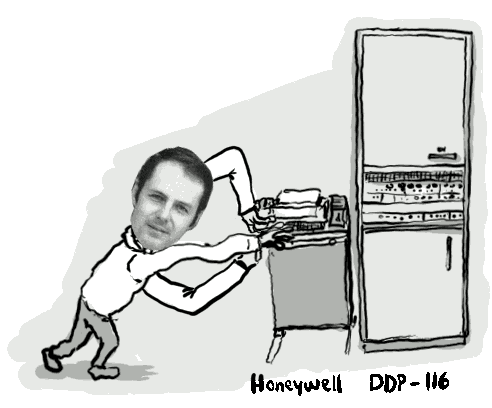 drawing of chuck using a honeywell DDP-116 computer