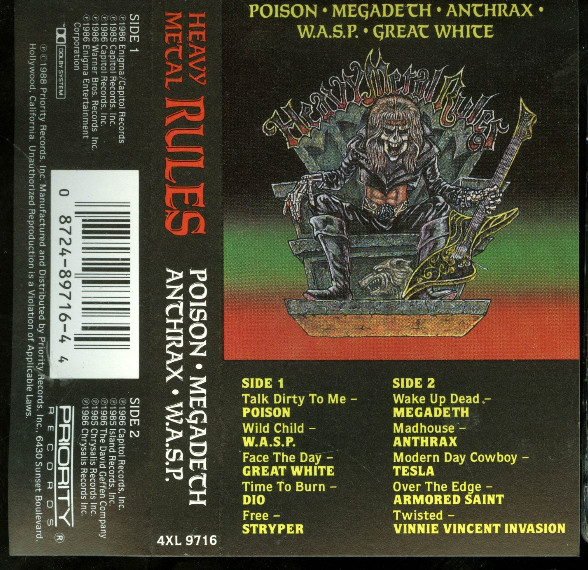 Heavy Metal Rules compilation cassette liner